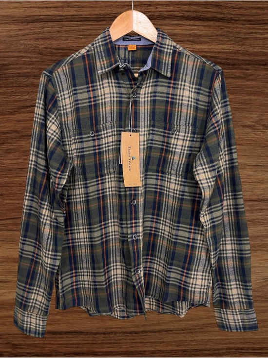 Tailor Vintage Other - Tailor Vintage Men’s Army Telluride Plaid Stretch Flannel Shirt. Size Small.